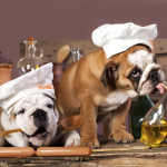 Bulldogs in chef hats